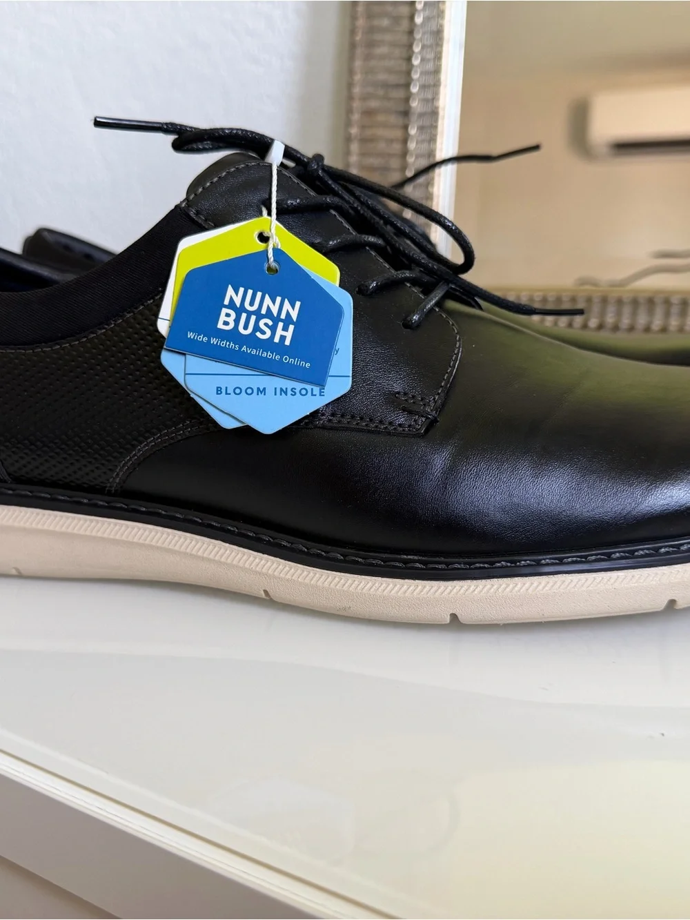 Nunn Bush Black Lace-Up Derby Shoes with Light Sole